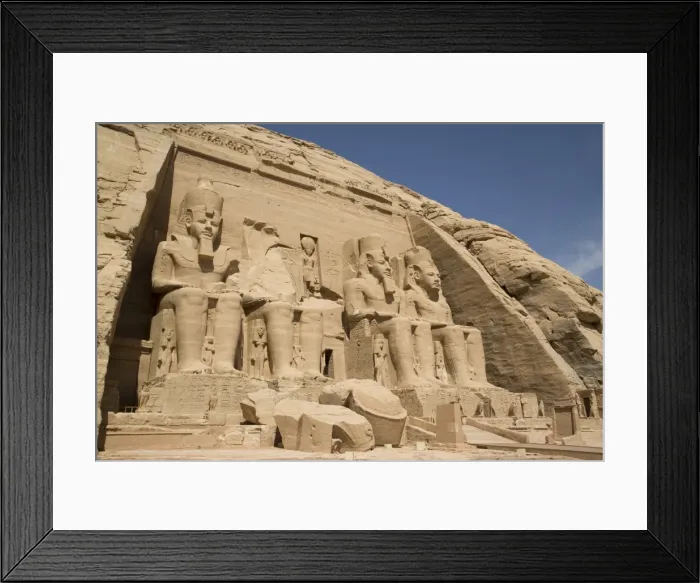 Framed Print : Colossi of Ramses II, Sun Temple, Abu Simbel, UNESCO World Heritage Site, Egypt, North Africa