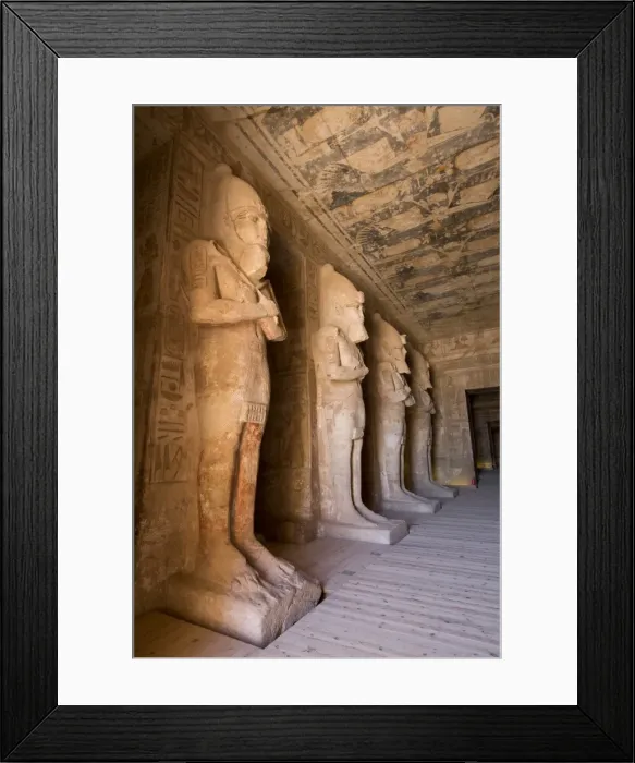 Framed Print : Statues of Ramses in the Osiris Postion, Hypostyle Hall, Sun Temple, Abu Simbel