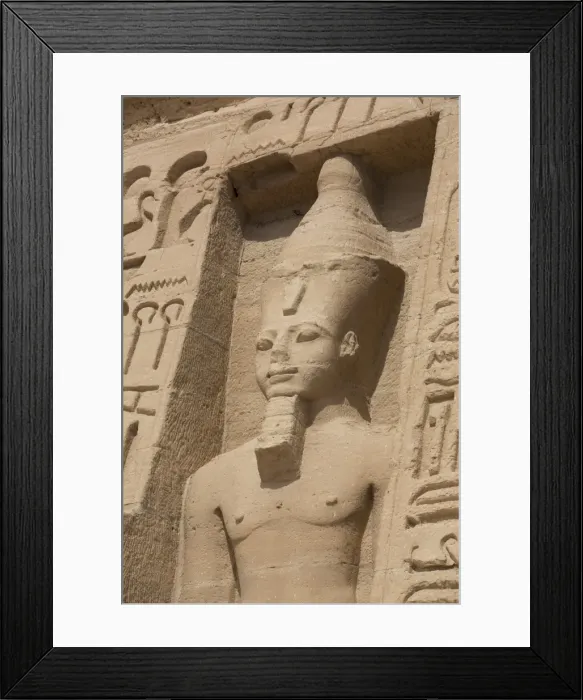 Framed Print : Rock-hewn statue of Ramses II, Hathor Temple of Queen Nefertari, Abu Simbel, UNESCO