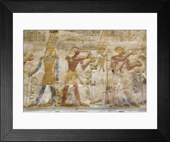 Framed Print : Bas-relief, Pharaoh Seti I between images of God Amun, Temple of Seti I, Abydos, Egypt Framed Print : Bas-relief, Pharaoh Seti I between images of God Amun, Temple of Seti I, Abydos, Egypt