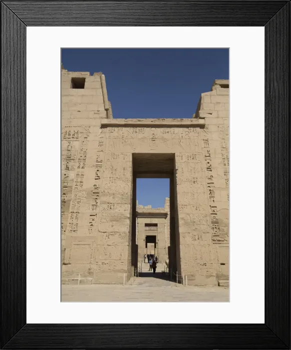 Framed Print : Doorway of First Pylon with view of doorway to Second Pylon, Medinet Habu (Mortuary Framed Print : Doorway of First Pylon with view of doorway to Second Pylon, Medinet Habu (Mortuary