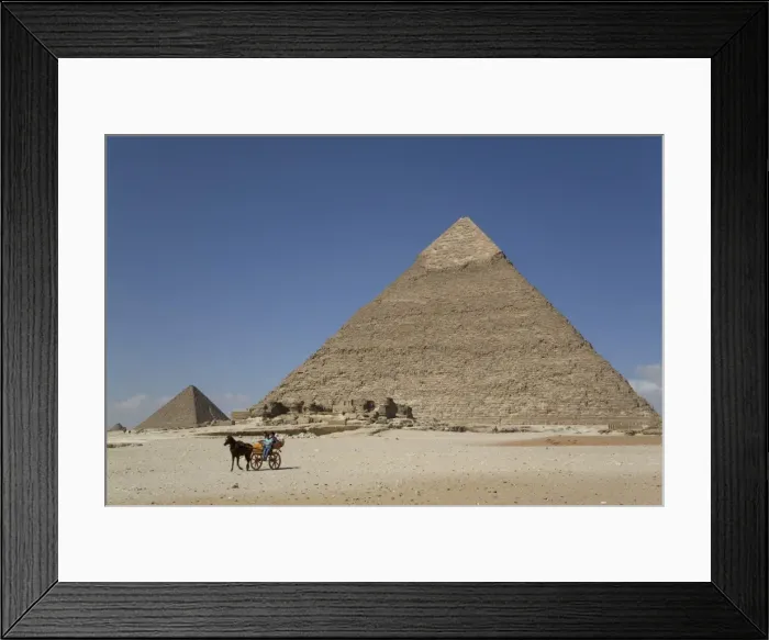 Framed Print : Horsecart and Pyramid of Chephren, The Giza Pyramids, UNESCO World Heritage Site Framed Print : Horsecart and Pyramid of Chephren, The Giza Pyramids, UNESCO World Heritage Site
