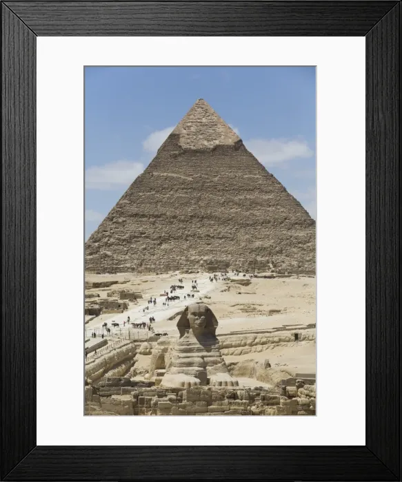 Framed Print : Sphinx in foreground and Pyramid of Chephren, The Giza Pyramids, UNESCO World Heritage Site Framed Print : Sphinx in foreground and Pyramid of Chephren, The Giza Pyramids, UNESCO World Heritage Site