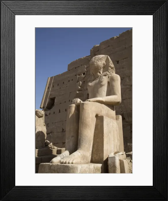 Framed Print : Seated Colossus in front of 8th Pylon, Karnak Temple, Luxor, Thebes, UNESCO World Heritage Site Framed Print : Seated Colossus in front of 8th Pylon, Karnak Temple, Luxor, Thebes, UNESCO World Heritage Site