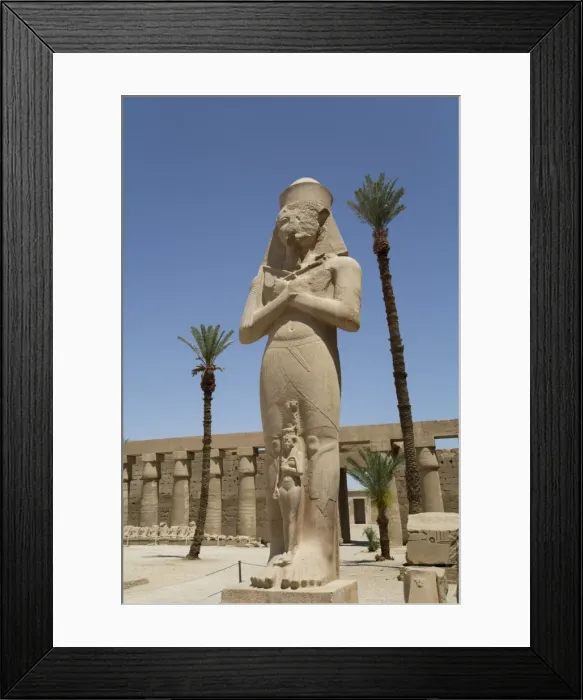 Framed Print : Statue of Ramses II with his daughter Benta-Anta, Forecourt, Karnak Temple, Luxor Framed Print : Statue of Ramses II with his daughter Benta-Anta, Forecourt, Karnak Temple, Luxor