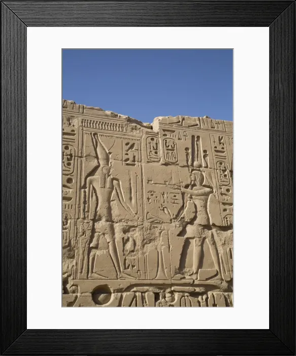 Framed Print : Bas-relief of figures and hieroglyphs, Karnak Temple, Luxor, Thebes, UNESCO World Heritage Site Framed Print : Bas-relief of figures and hieroglyphs, Karnak Temple, Luxor, Thebes, UNESCO World Heritage Site