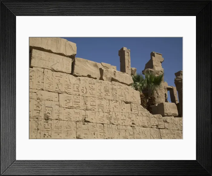 Framed Print : Hierogylphics on wall opposite Cachette Court, Karnak Temple, Luxor, Thebes, UNESCO Framed Print : Hierogylphics on wall opposite Cachette Court, Karnak Temple, Luxor, Thebes, UNESCO