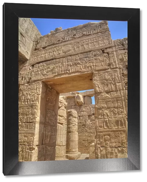 Doorway in the Temple of Khonsu, Karnak Temple, Luxor, Thebes, UNESCO World Heritage Site