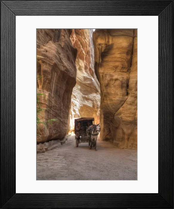 Framed Print : Horsecart in the Siq, Petra, UNESCO World Heritage Site, Jordan, Middle East Framed Print : Horsecart in the Siq, Petra, UNESCO World Heritage Site, Jordan, Middle East