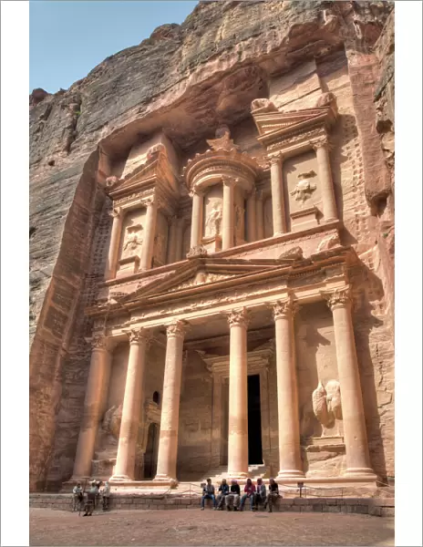 Tourists in Front of the Treasury, Petra, Jordan