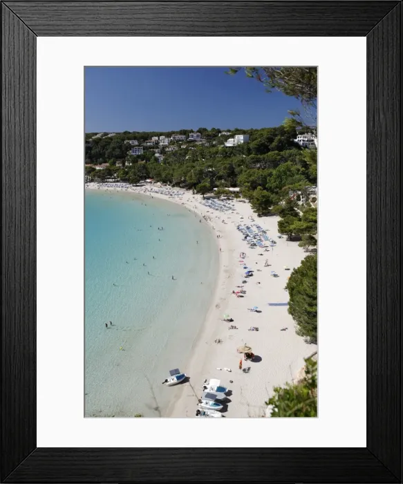Framed Print : View over white sand beach, Cala Galdana, Menorca, Balearic Islands, Spain, Mediterranean Framed Print : View over white sand beach, Cala Galdana, Menorca, Balearic Islands, Spain, Mediterranean