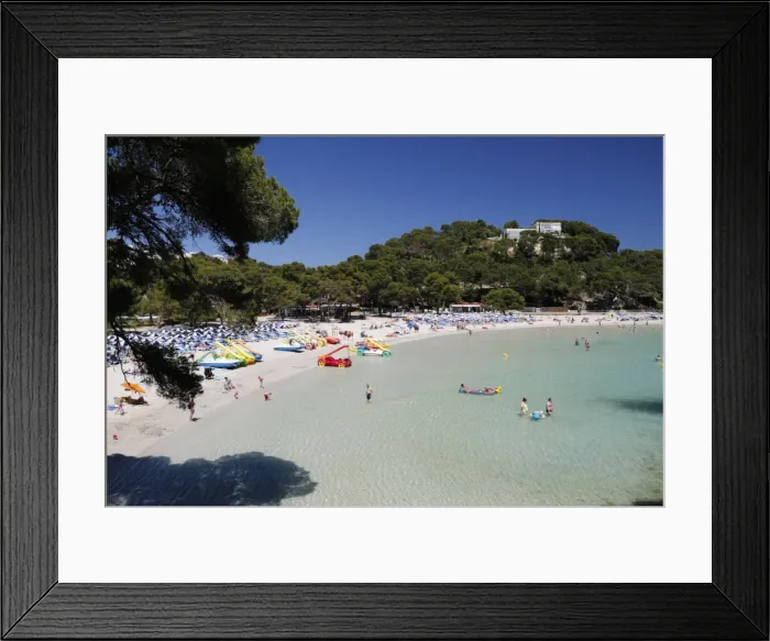 Framed Print : View over beach, Cala Galdana, Menorca, Balearic Islands, Spain, Mediterranean, Europe