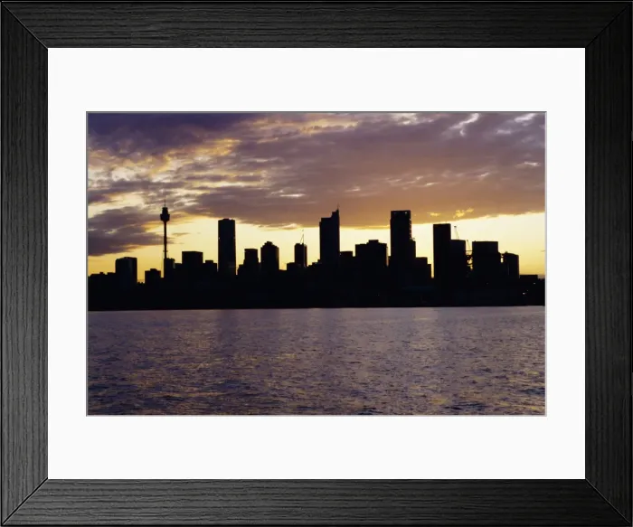 Framed Print : City skyline in the evening / night, Sydney, New South Wales, Australia, Pacific Framed Print : City skyline in the evening / night, Sydney, New South Wales, Australia, Pacific