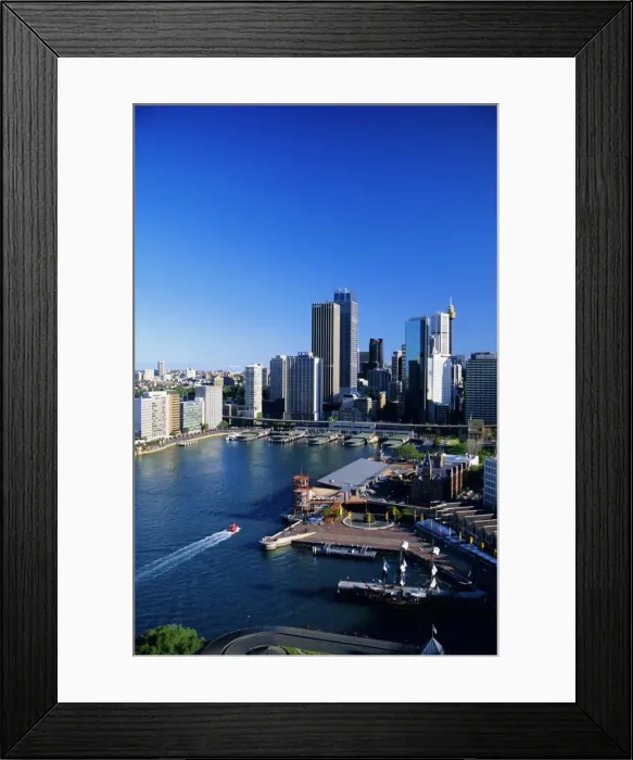 Framed Print : Circular Quay and city skyline, Sydney, New South Wales, Australia Framed Print : Circular Quay and city skyline, Sydney, New South Wales, Australia
