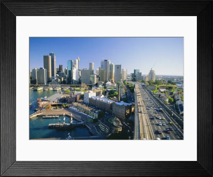 Framed Print : City skyline, Sydney, New South Wales, Australia Framed Print : City skyline, Sydney, New South Wales, Australia
