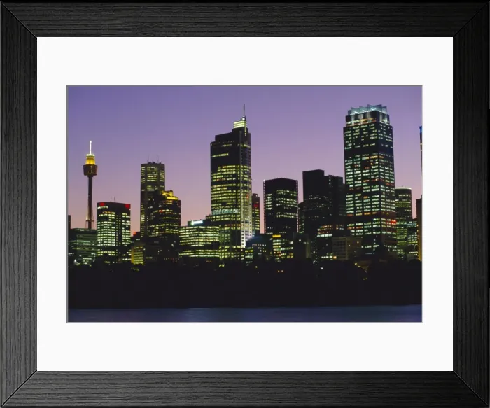 Framed Print : City skyline at dusk, Sydney, New South Wales, Australia Framed Print : City skyline at dusk, Sydney, New South Wales, Australia