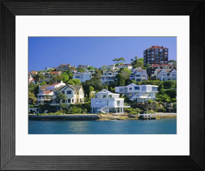 Framed Print : The exclusive suburb of Double Bay, Sydney, New South Wales, Australia