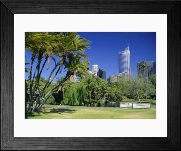 Framed Print : Royal Botanic Gardens and city skyline, Sydney, New South Wales, Australia, Pacific Framed Print : Royal Botanic Gardens and city skyline, Sydney, New South Wales, Australia, Pacific
