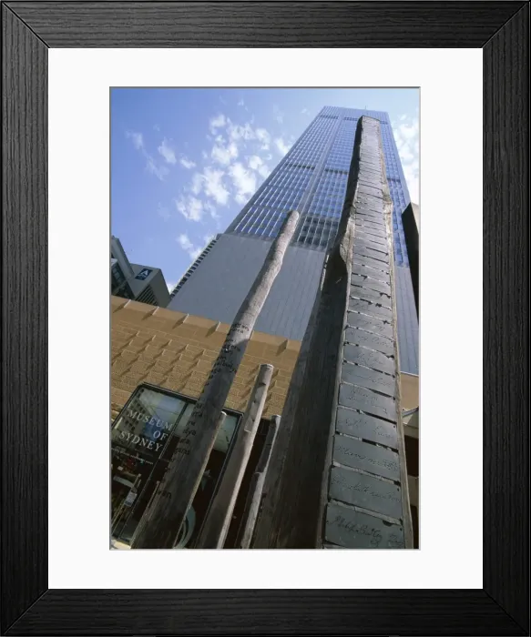 Framed Print : Edge of the Trees sculpture, Museum of Sydney, Sydney, New South Wales (N Framed Print : Edge of the Trees sculpture, Museum of Sydney, Sydney, New South Wales (N
