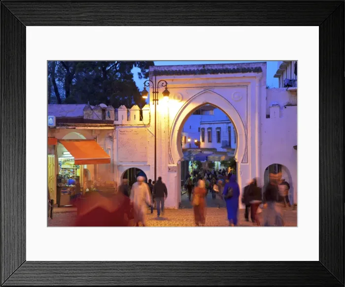 Framed Print : Bab El Fahs at dusk, Grand Socco, Tangier, Morocco, North Africa, Africa
