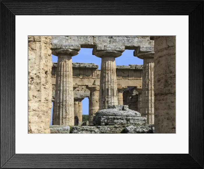 Framed Print : Temple of Hera (the Basilica) 530 BC, oldest Greek temple at Paestum, UNESCO World Heritage Site Framed Print : Temple of Hera (the Basilica) 530 BC, oldest Greek temple at Paestum, UNESCO World Heritage Site