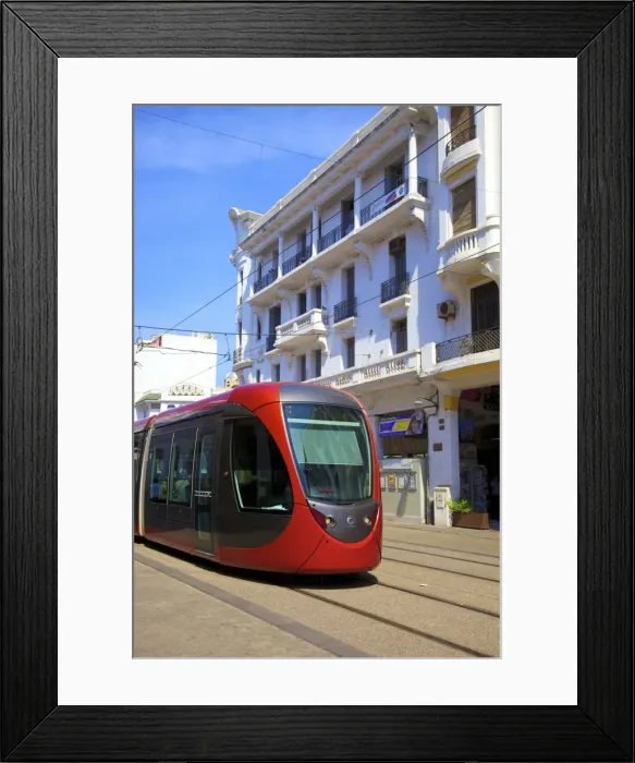 Framed Print : Tram, Casablanca, Morocco, North Africa, Africa