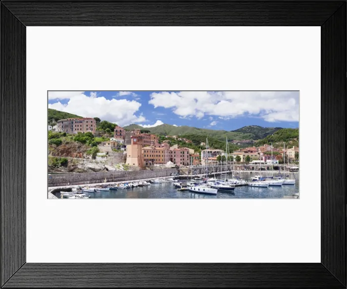 Framed Print : Harbour, clock tower, Rio Marina, Island of Elba, Livorno Province, Tuscany, Italy Framed Print : Harbour, clock tower, Rio Marina, Island of Elba, Livorno Province, Tuscany, Italy