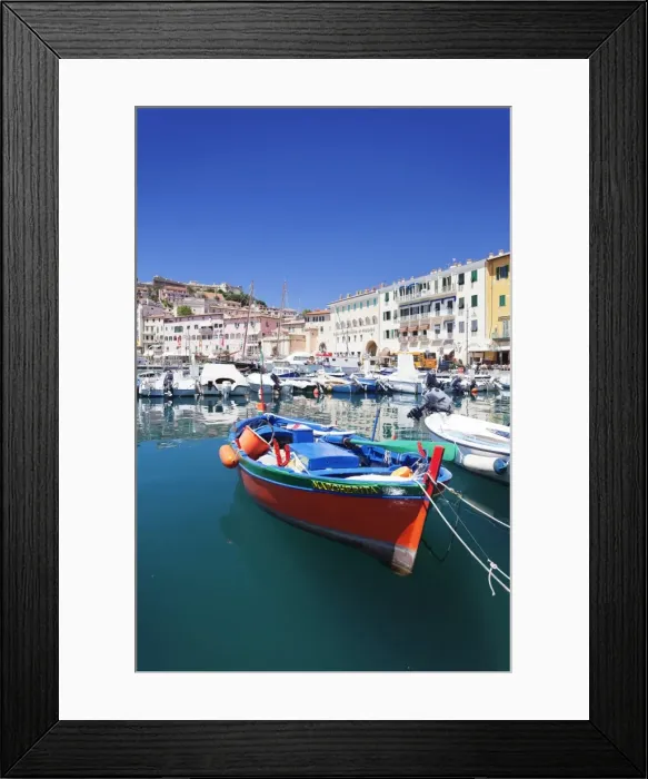 Framed Print : Harbour with fishing boats, Portoferraio, Island of Elba, Livorno Province, Tuscany Framed Print : Harbour with fishing boats, Portoferraio, Island of Elba, Livorno Province, Tuscany