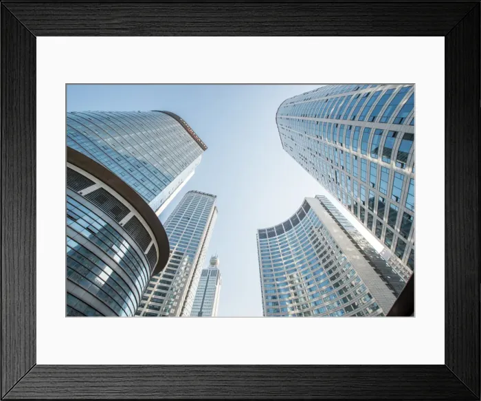 Framed Print : Brand new skyscrapers in Jianggan district of Hangzhou, Zhejiang, China, Asia Framed Print : Brand new skyscrapers in Jianggan district of Hangzhou, Zhejiang, China, Asia