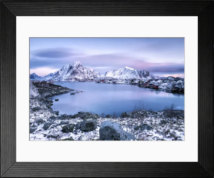 Framed Print : Pinksky dominates the scenery in Reine at dusk, Lofoten Islands, Arctic, Norway, Scandinavia Framed Print : Pinksky dominates the scenery in Reine at dusk, Lofoten Islands, Arctic, Norway, Scandinavia