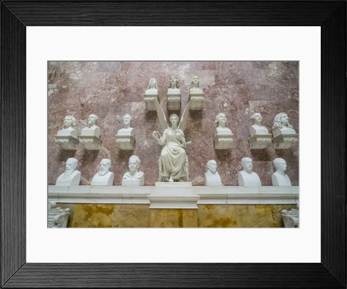 Framed Print : Commemorative plaques in the interior of the Neo-classical Walhalla hall of fame on the Danube Framed Print : Commemorative plaques in the interior of the Neo-classical Walhalla hall of fame on the Danube