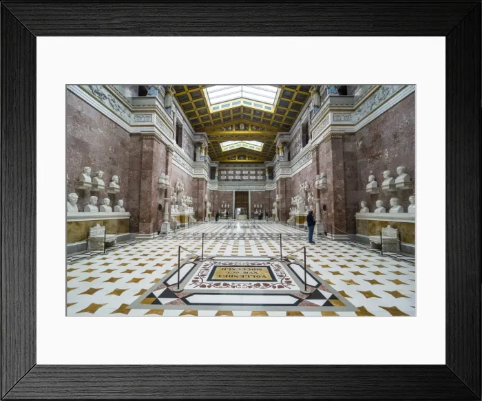 Framed Print : Interior of the Neo-classical Walhalla hall of fame on the Danube. Bavaria, Germany