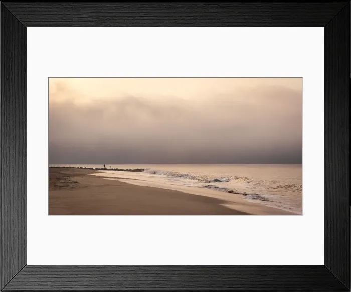 Framed Print : Early morning fisherman on Will Rogers Beach, Pacific Palisades, California, United Framed Print : Early morning fisherman on Will Rogers Beach, Pacific Palisades, California, United