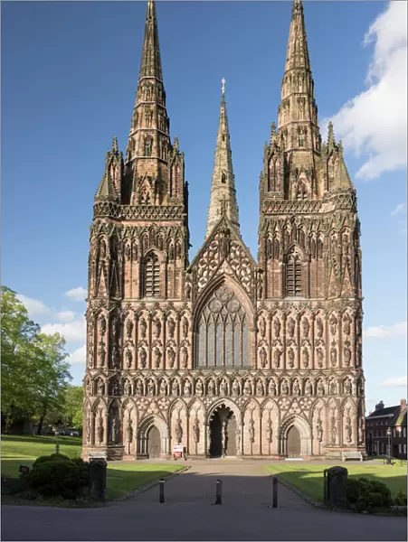 West Front, Lichfield Cathedral, Lichfield, Staffordshire, England, United Kingdom