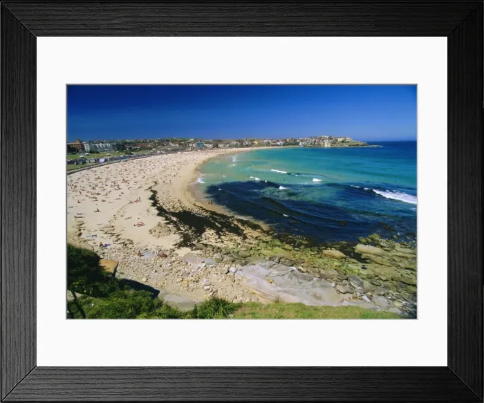 Framed Print : Bondi Beach, one of the citys southern ocean suburbs, Sydney, New South Wales Framed Print : Bondi Beach, one of the citys southern ocean suburbs, Sydney, New South Wales