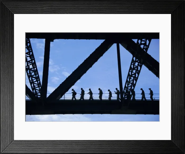Framed Print : Bridge climb participants in silhouette, Sydney Harbour Bridge, Sydney Framed Print : Bridge climb participants in silhouette, Sydney Harbour Bridge, Sydney