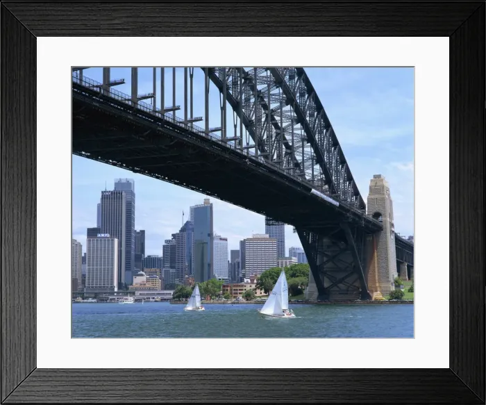 Framed Print : Sailing boats below Sydney Harbour Bridge, Sydney, New South Wales, Australia, Pacific Framed Print : Sailing boats below Sydney Harbour Bridge, Sydney, New South Wales, Australia, Pacific
