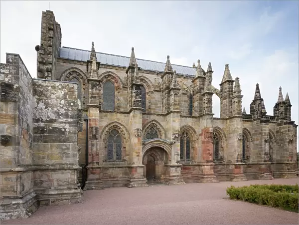 Rosslyn Chapel from the south, Roslin, Midlothian, Scotland, United Kingdom, Europe
