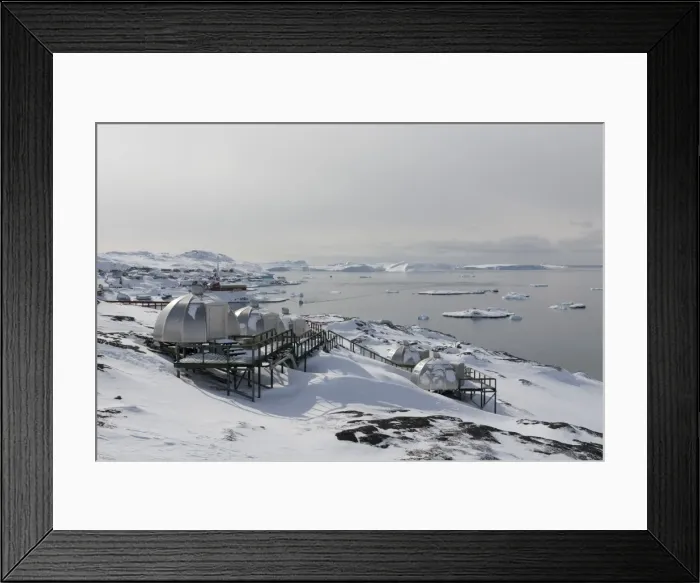 Framed Print : Igloos outside the Arctic Hotel in Ilulissat, Greenland, Denmark, Polar Regions Framed Print : Igloos outside the Arctic Hotel in Ilulissat, Greenland, Denmark, Polar Regions