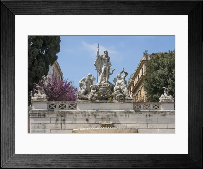 Framed Print : Neptune Fountain in Piazza del Popolo, Rome, Lazio, Italy, Europe Framed Print : Neptune Fountain in Piazza del Popolo, Rome, Lazio, Italy, Europe
