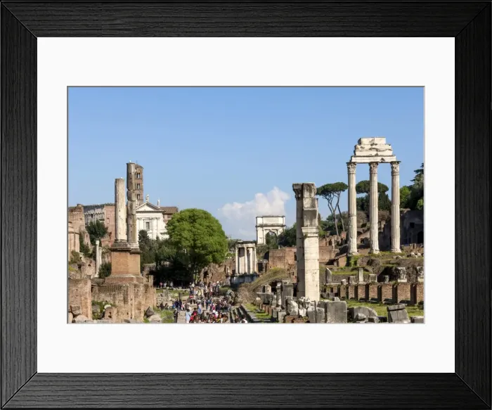 Framed Print : Roman Forum with Temple of Vesta, Arch of Titus, and Temple of Castor and Pollux Framed Print : Roman Forum with Temple of Vesta, Arch of Titus, and Temple of Castor and Pollux