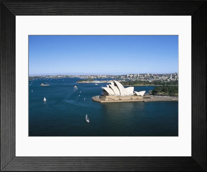 Framed Print : Aerial view of Sydney Opera House and harbour, Sydney, New South Wales Framed Print : Aerial view of Sydney Opera House and harbour, Sydney, New South Wales