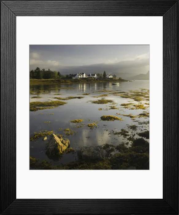 Framed Print : Dawn view of Plockton Harbour and Loch Carron near the Kyle of Lochalsh in the Scottish Highlands Framed Print : Dawn view of Plockton Harbour and Loch Carron near the Kyle of Lochalsh in the Scottish Highlands