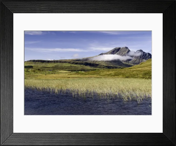 Framed Print : Loch Cill Chriosd near Broadford looking to Blaven and Red Cuillin on the Isle of Skye Framed Print : Loch Cill Chriosd near Broadford looking to Blaven and Red Cuillin on the Isle of Skye