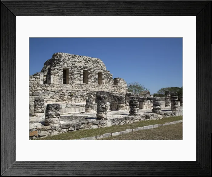 Framed Print : Templo de los Guerreros, Mayapan, Mayan archaeological site, Yucatan, Mexico, North Framed Print : Templo de los Guerreros, Mayapan, Mayan archaeological site, Yucatan, Mexico, North