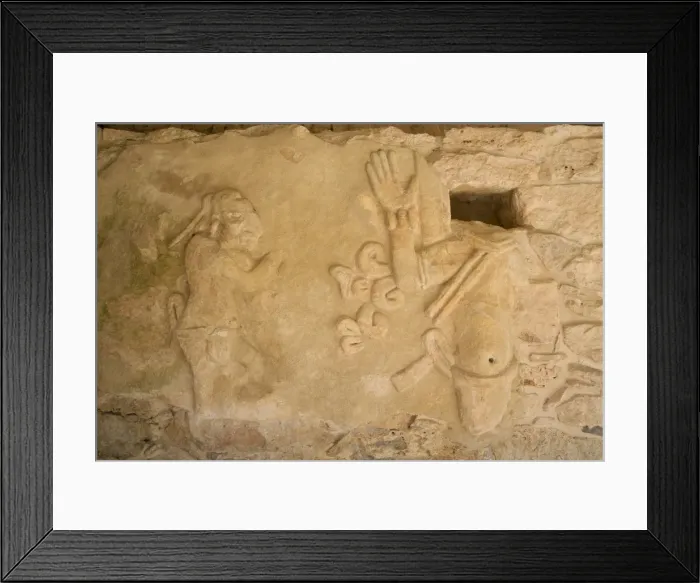Framed Print : Figures of stucco relief, skeletal heads found in the niches, Castillo de Kukulcan Framed Print : Figures of stucco relief, skeletal heads found in the niches, Castillo de Kukulcan