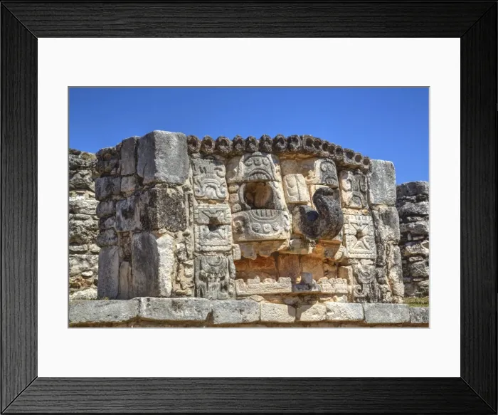 Framed Print : Stone mask of the God Chac, Mayapan, Mayan archaeological site, Yucatan, Mexico Framed Print : Stone mask of the God Chac, Mayapan, Mayan archaeological site, Yucatan, Mexico