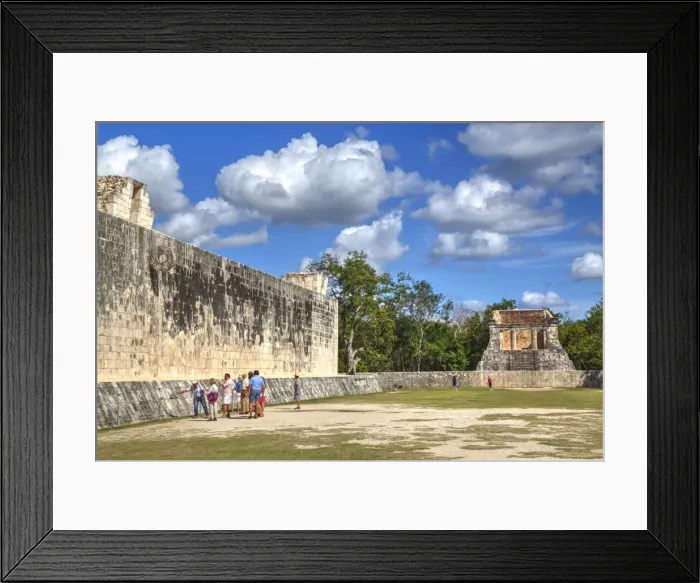 Framed Print : Tourists with guide, The Grand Ball Courrt (Gran Juego de Pelota), Chichen Itza Framed Print : Tourists with guide, The Grand Ball Courrt (Gran Juego de Pelota), Chichen Itza
