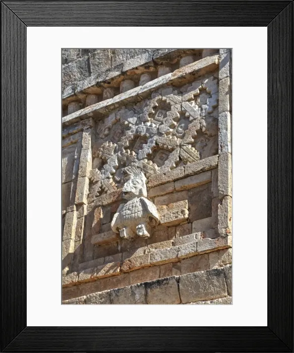 Framed Print : Stucco relief, Nuns Quadrangle, Uxmal, Mayan archaeological site, UNESCO World Heritage Site Framed Print : Stucco relief, Nuns Quadrangle, Uxmal, Mayan archaeological site, UNESCO World Heritage Site