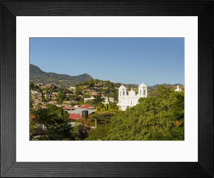 Framed Print : San Pedro Cathedral, built 1874 on Parque Morazan in this important northern commercial city Framed Print : San Pedro Cathedral, built 1874 on Parque Morazan in this important northern commercial city